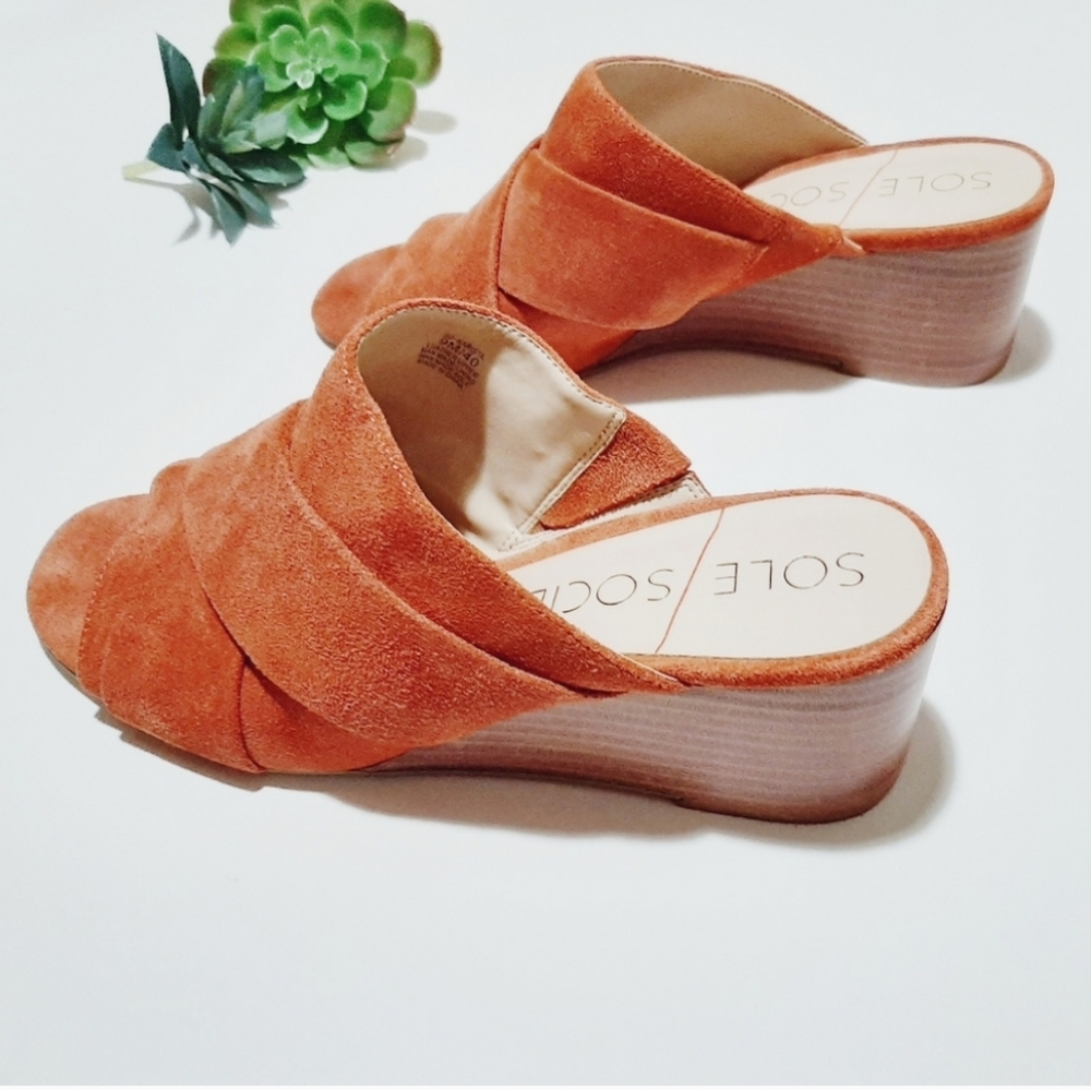 Sole Society | Salmon Coral Faux Suede Wedges